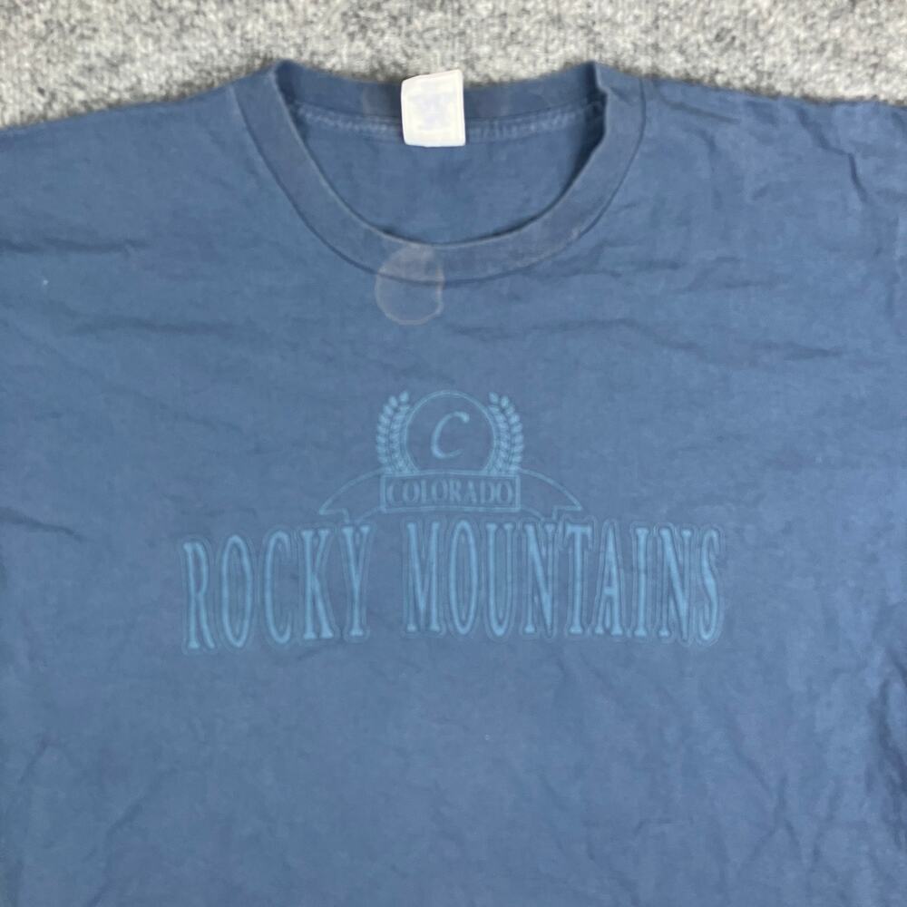 Alore T-Shirt Mens XXL Blue‎ Rocky Mountains Colorado Graphic Vintage